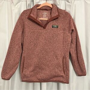 Women's L.L.Bean Sweater Fleece Pullover Red/Field Rose